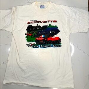 Men’s White Corvette Tee Shirt Size XL